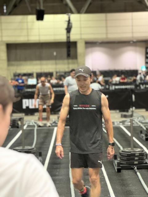 レース中の笑顔